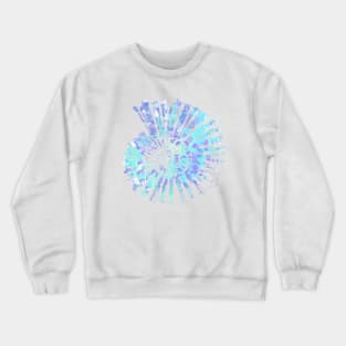 Nautilus Shell Design in Blue , Purple and Mint Paint Strokes Pattern Crewneck Sweatshirt